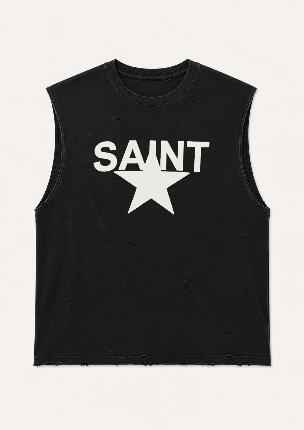 Saint Star Sleeveless Tee - Black