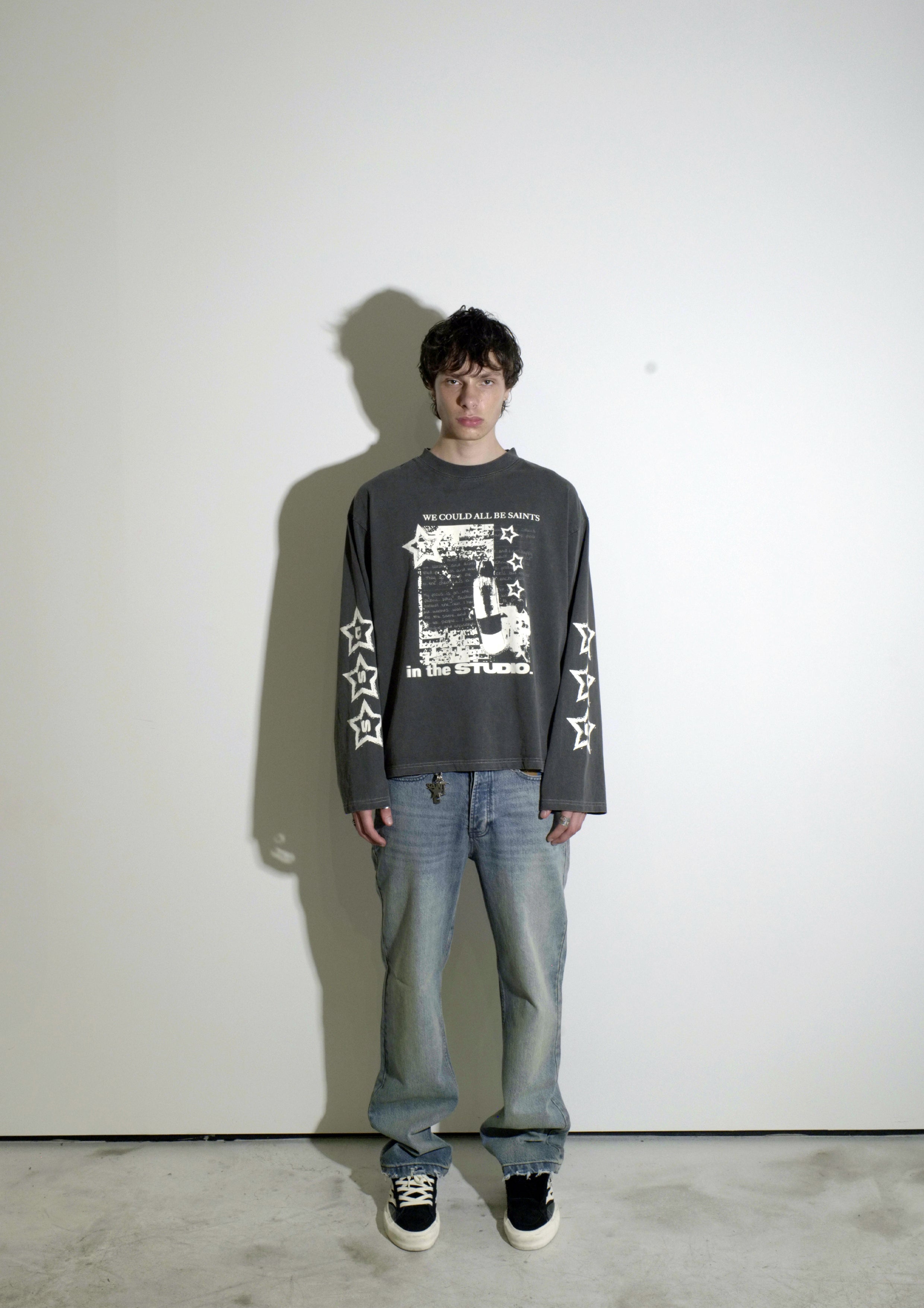 L/S Studio Saints Tee - Washed Grey