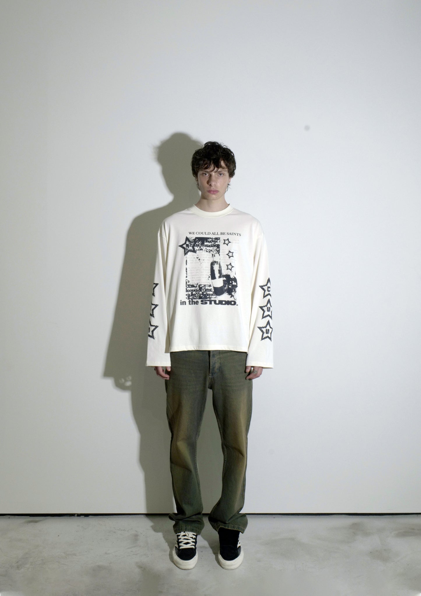 L/S Studio Saints Tee - Chalk White