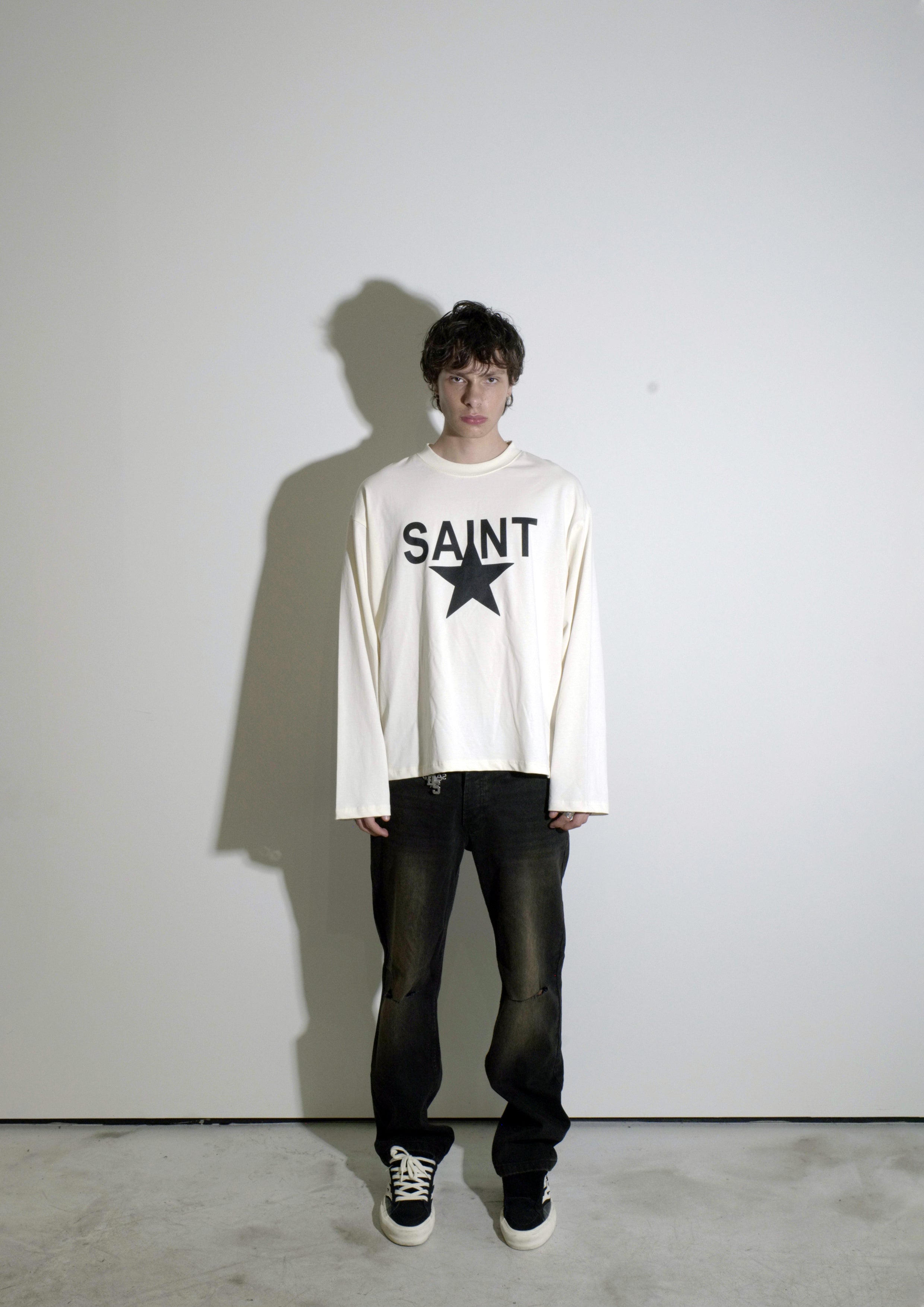 L/S Saint Star Tee - Chalk White