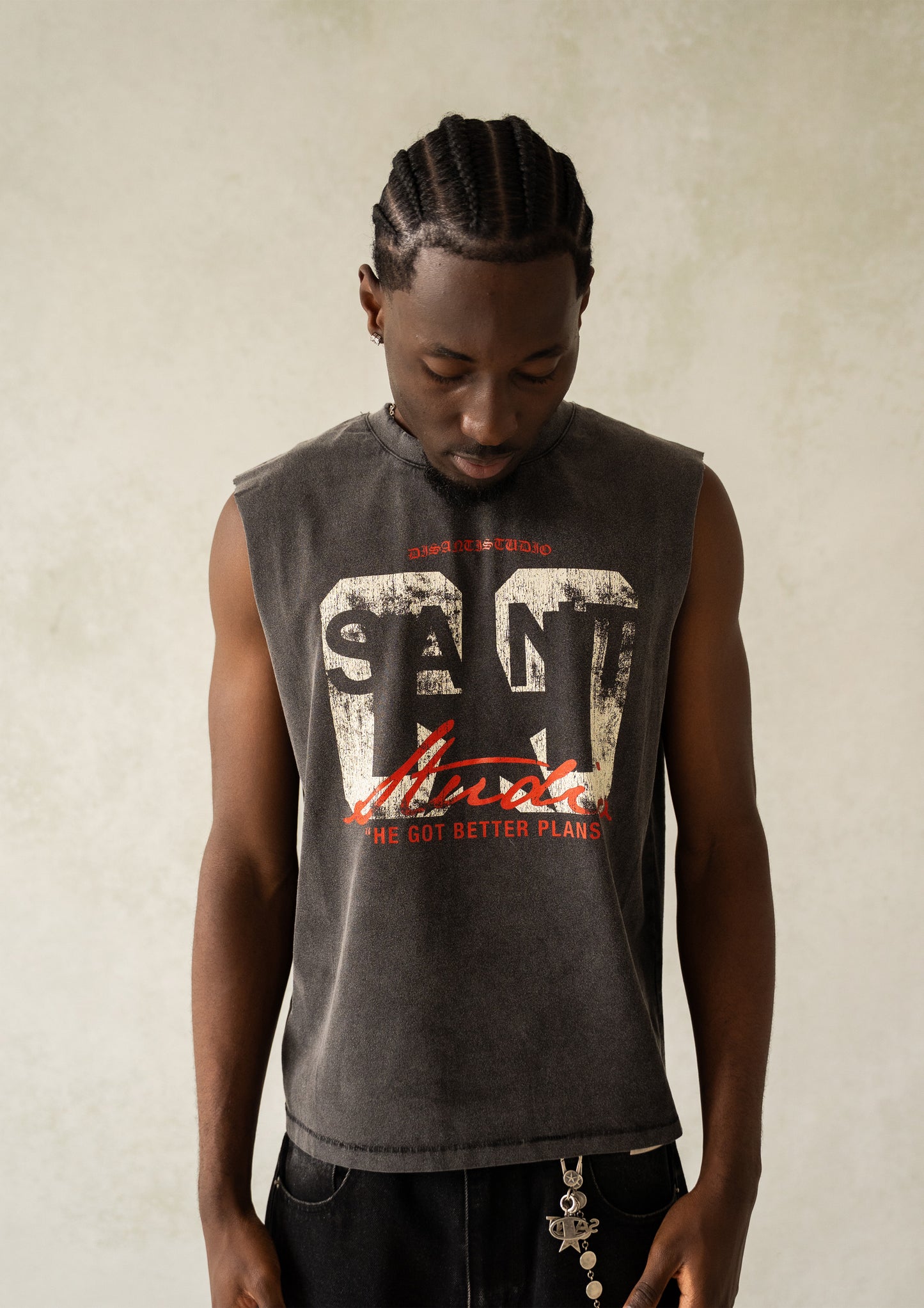 Better Plans Sleeveless Tee - Washed Grey