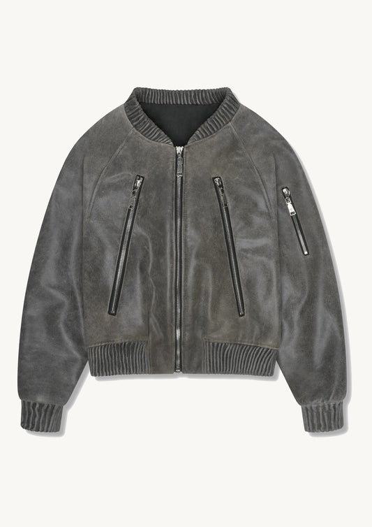 Cracked Leather Bomber