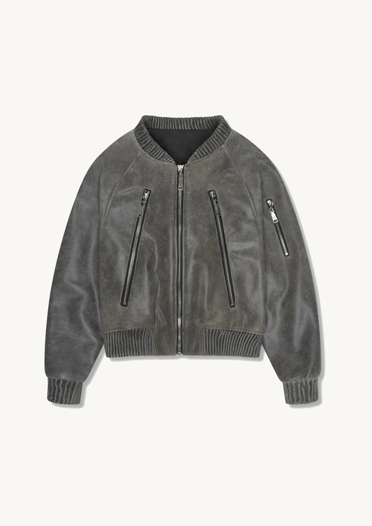 Cracked Leather Bomber