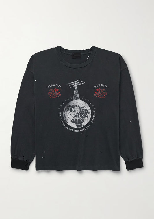 L/S Radio Tee - Faded Black
