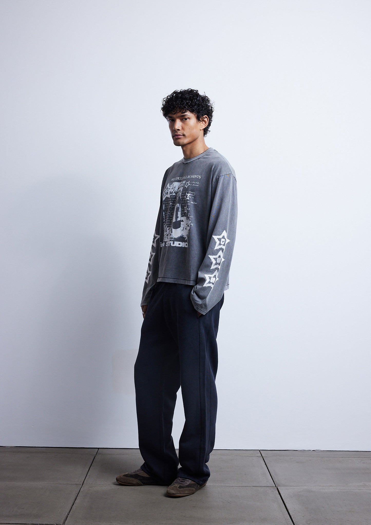 L/S Studio Saints Tee - Washed Grey