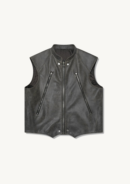 Cracked Leather Vest – Di Santi Studio