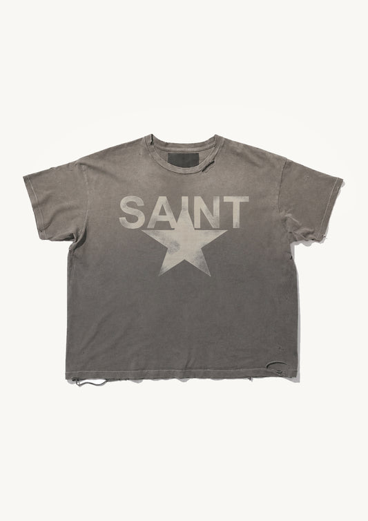 Distressed Saint Star Tee - Sunfaded Grey