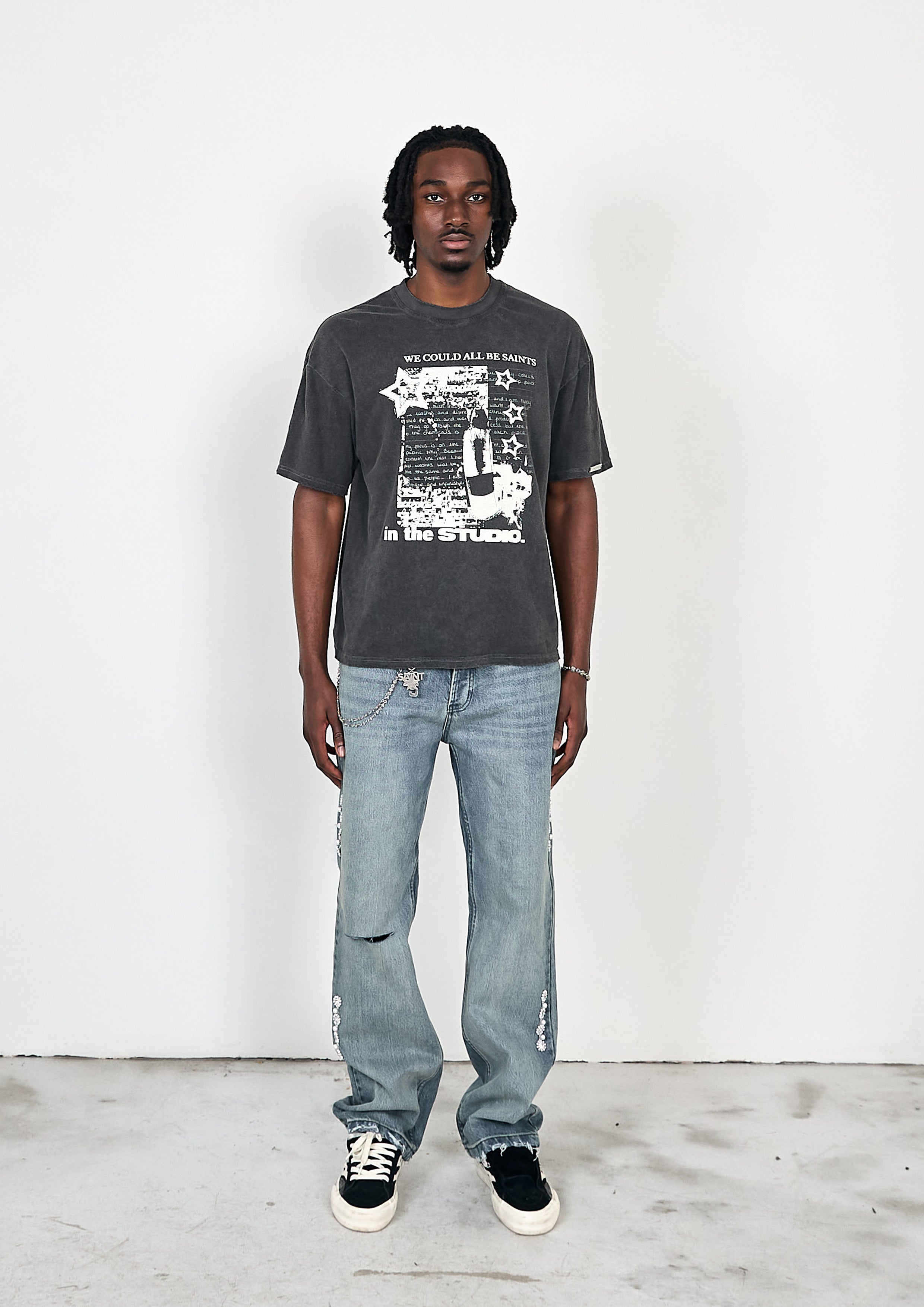 Lightweight Studio Saints Tee - Washed Grey