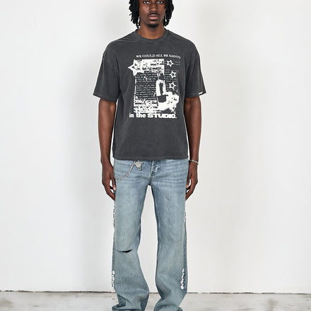 Lightweight Studio Saints Tee - Washed Grey