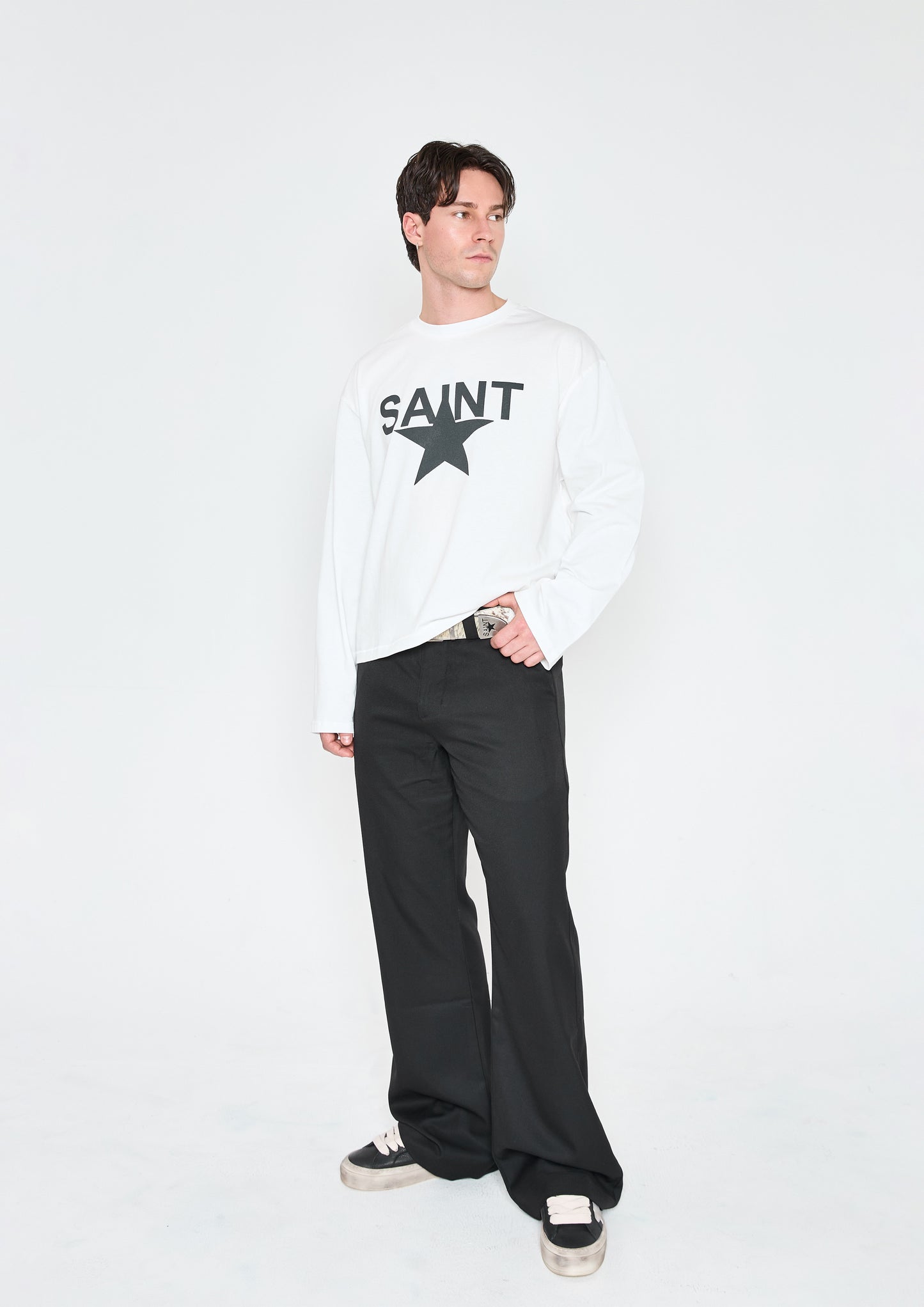 L/S Saint Star Tee - Chalk White