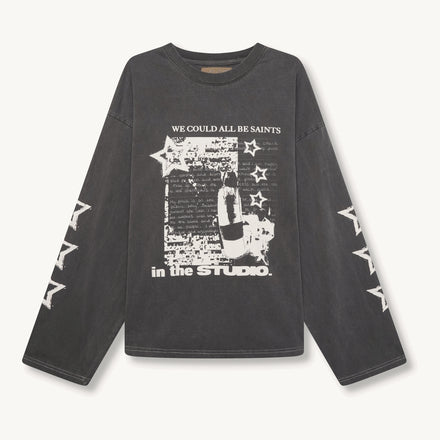 L/S Studio Saints Tee - Washed Grey