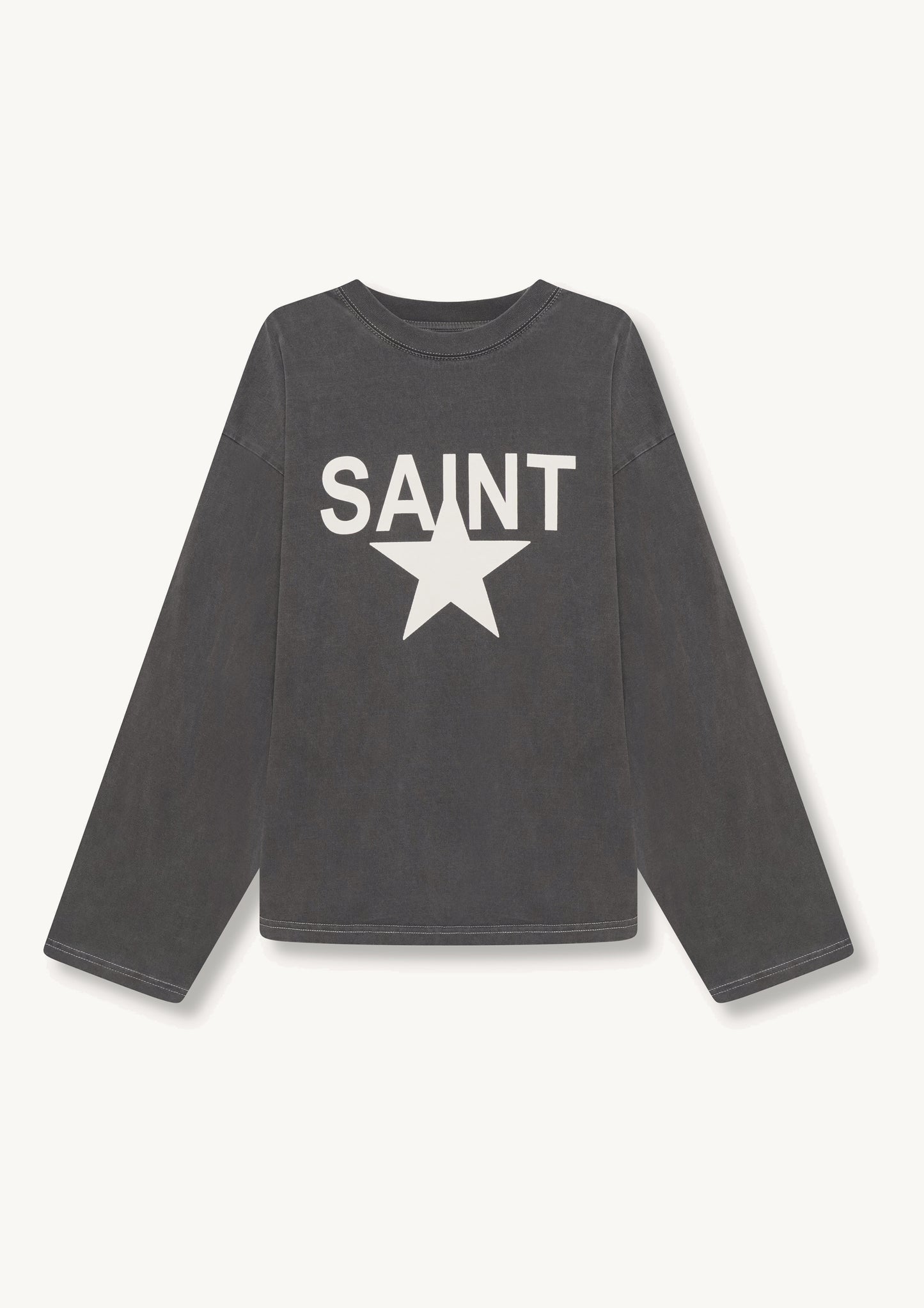 L/S Saint Star Tee - Washed Grey