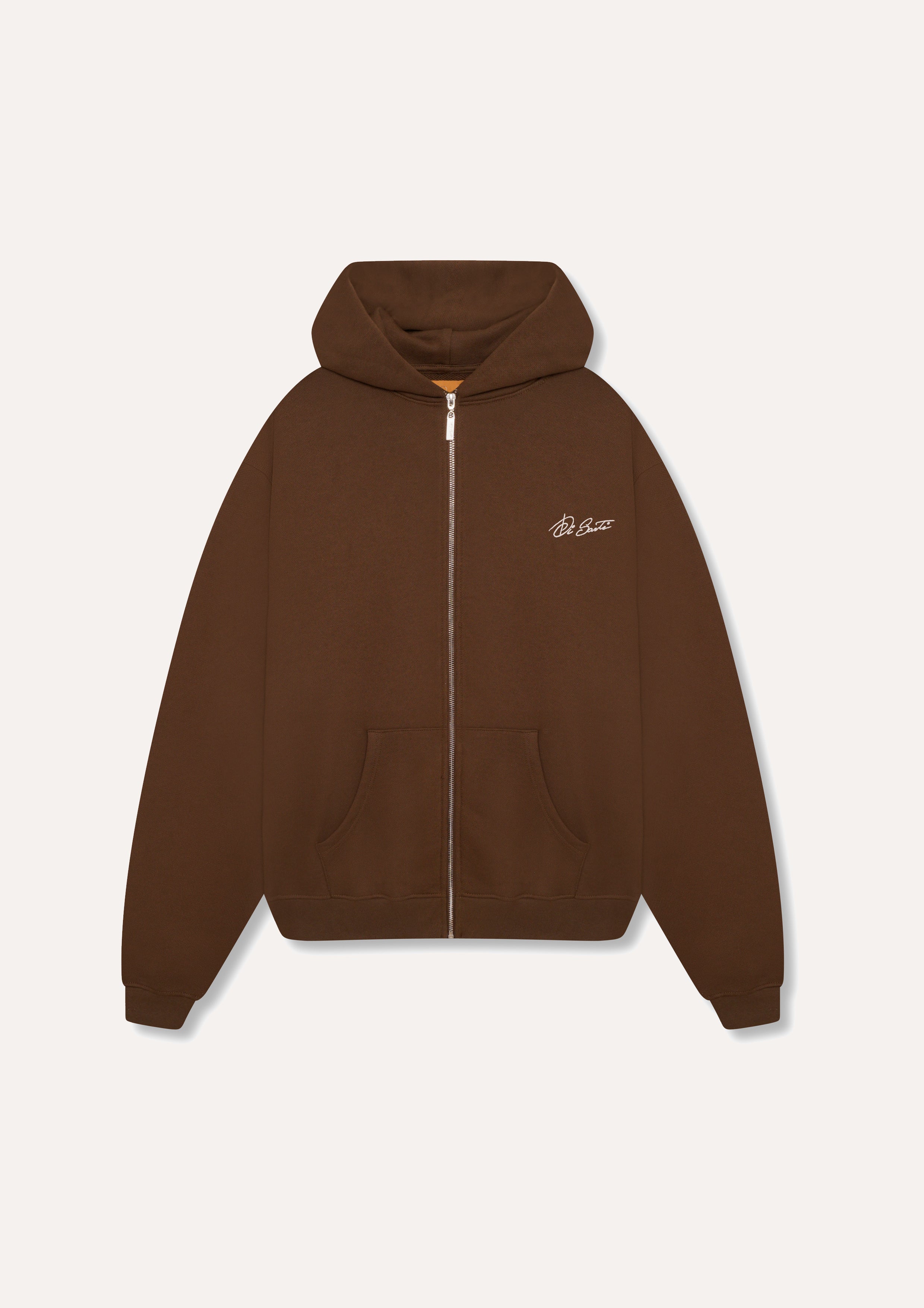 Brown Classic Zip Hoodie