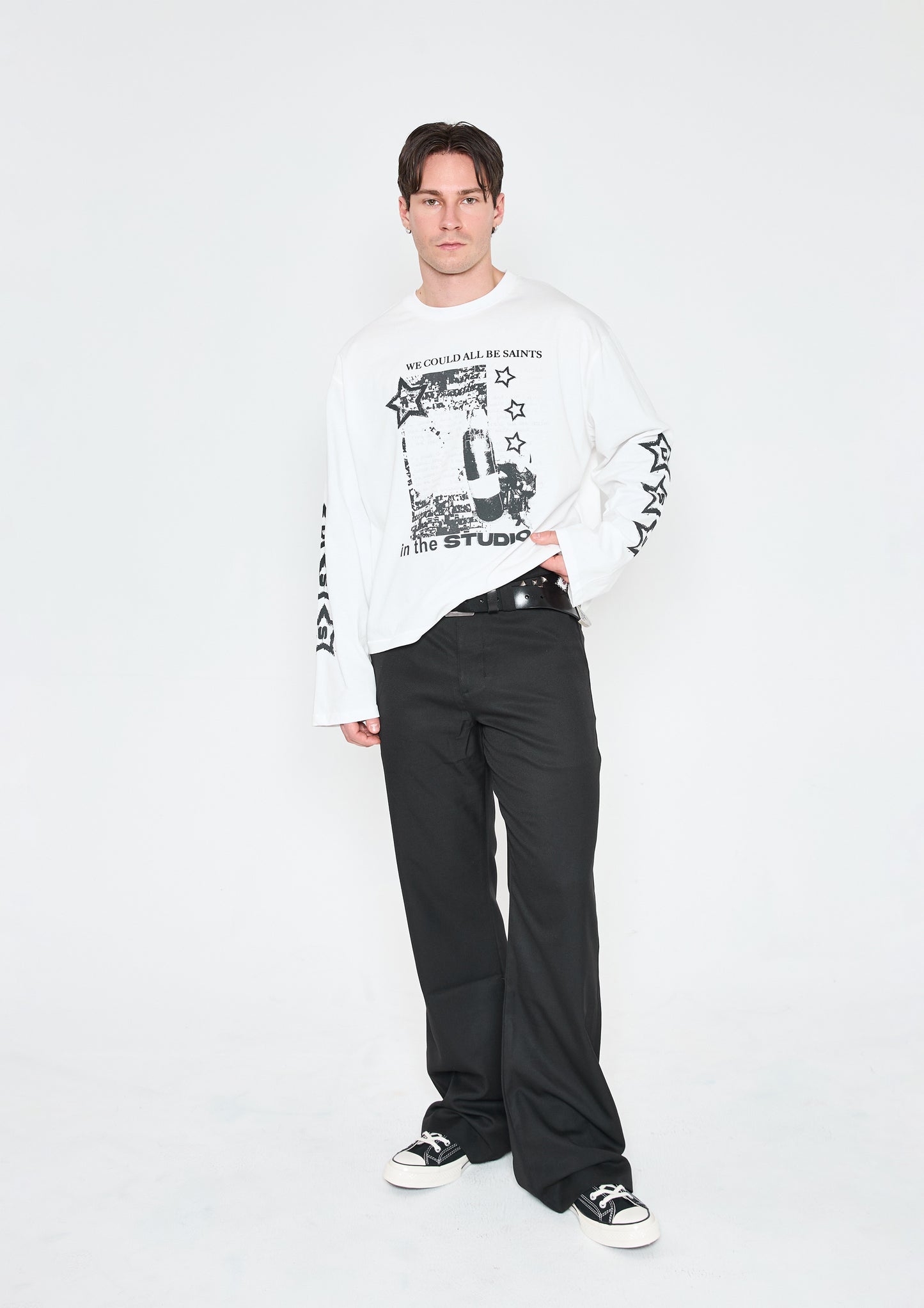 L/S Studio Saints Tee - Chalk White