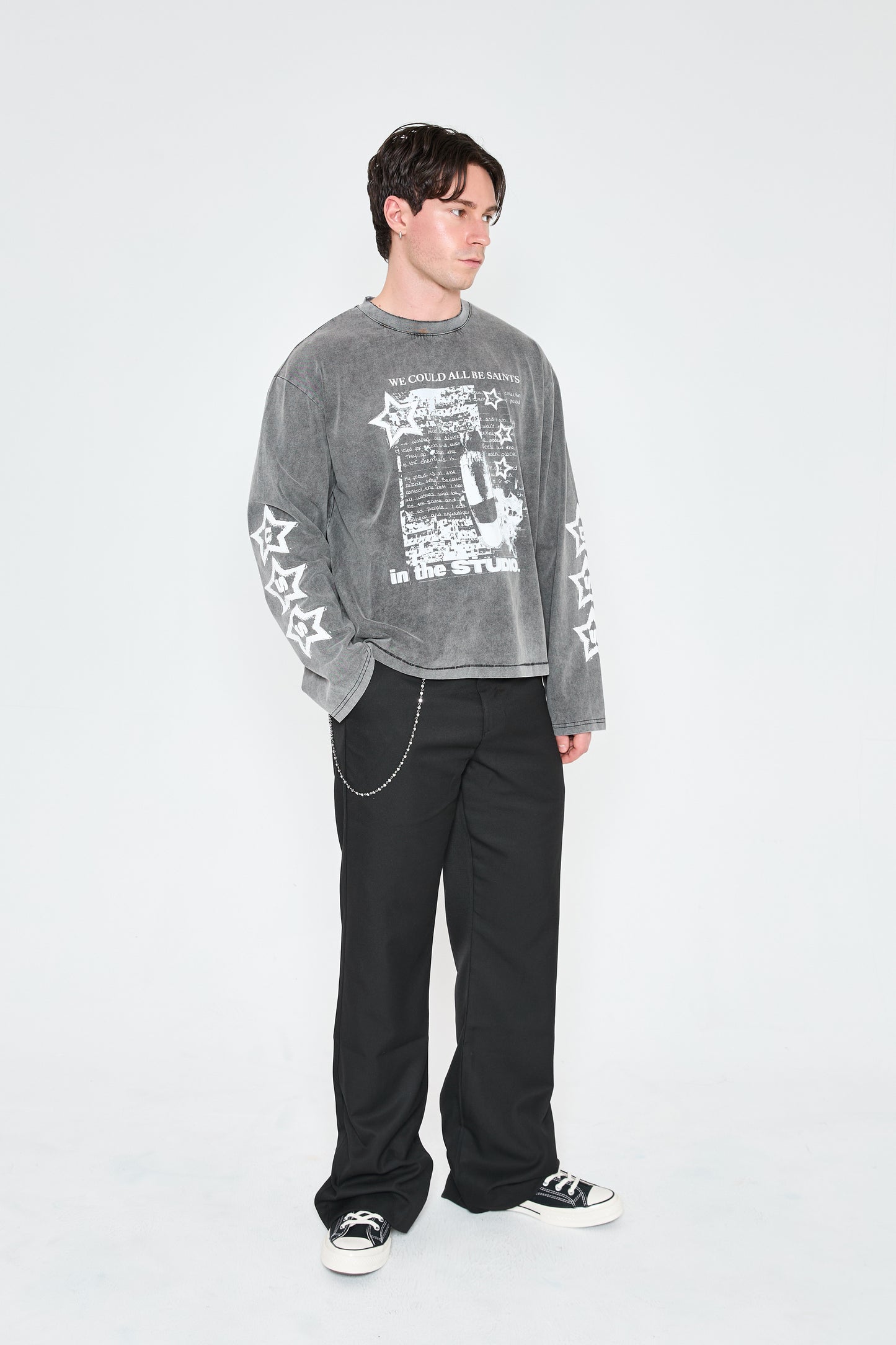 L/S Studio Saints Tee - Washed Grey